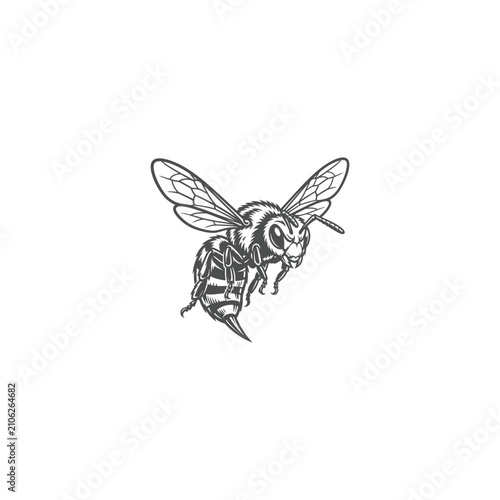 Angry Hornet Bee Vector Mascot Illustration