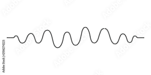 Cuadro en lienzo Black dotted line wave pattern on simple design