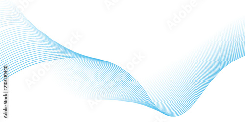 Konstfotografi Abstract vector background with blue wavy lines