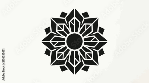 Black mandala flower icon