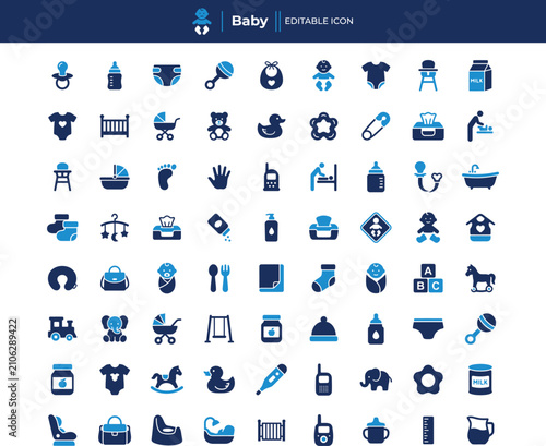 Obraz na płótnie Baby icon set
