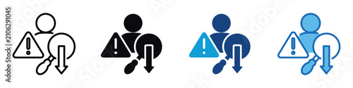 Cuadro en lienzo Human Error Icon Set Multiple Style Of