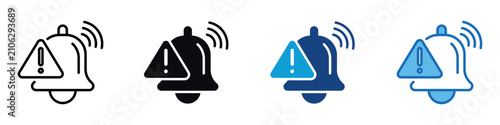 Quadro em tela Early Warning Icon Set Multiple Style Of