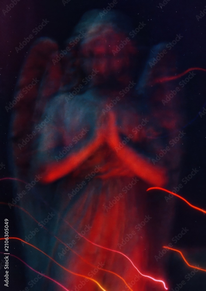 Obraz premium Ethereal angel in vibrant colors.