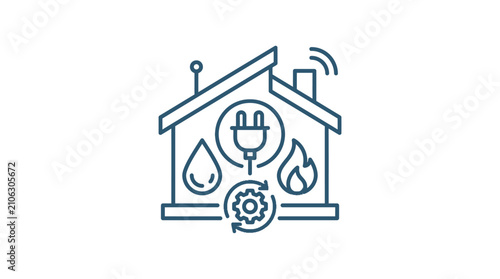 Smart home utility management icon for efficient living