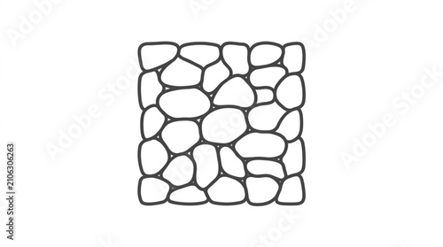 Cuadro en lienzo Detailed stone wall texture with irregular rocks.