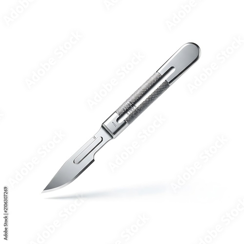 Stainless steel surgical scalpel. Medical blade for professional surgery and dissection.