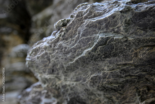 Fotografie Grey slate stone close up view, Scotland