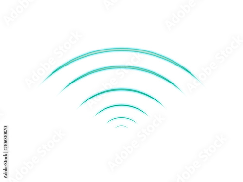 Foto Glowing Neon Radio Waves Loop Isolated on Transparent Background Wireless Signal