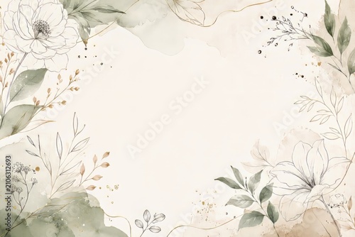 Invitación botánica elegante y minimalista