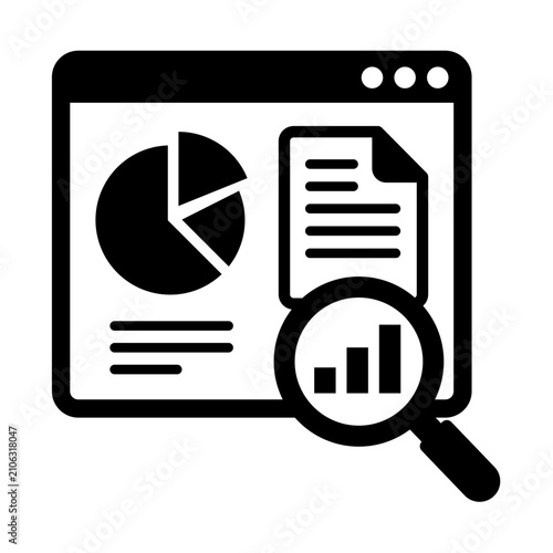 Analytics Dashboard with Report and Magnifying Glass