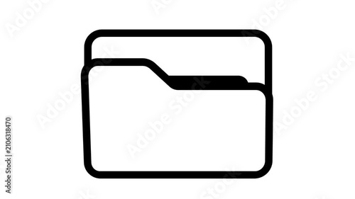 Folder Open Animation Icon Video – Minimal Line Icon Opening Folder Loop Motion Graphic