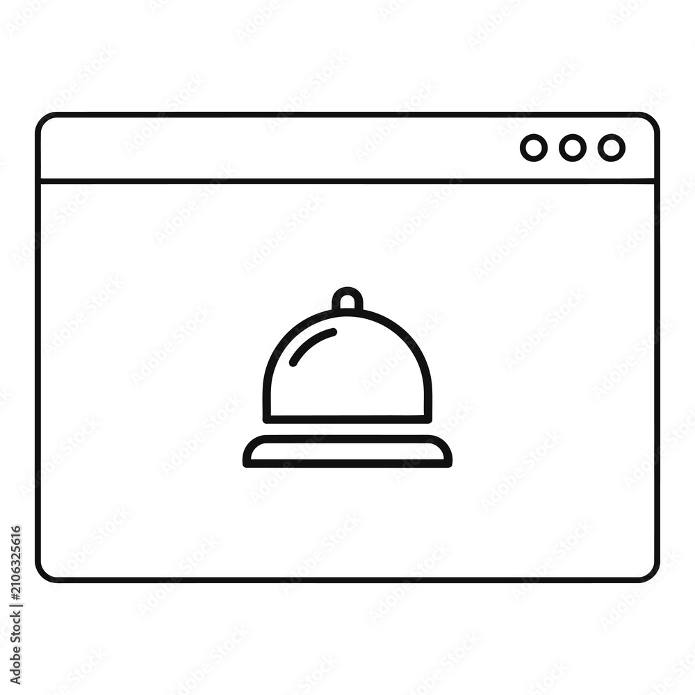 Fototapeta premium Cloche on a plate inside a browser window icon design element icon