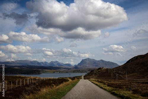 Scenic road view, Assynt area, North Scotland