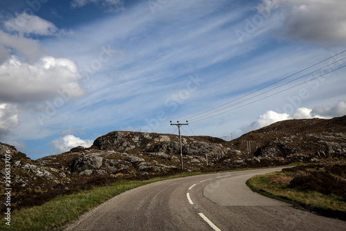 Scenic road view, Assynt area, North Scotland