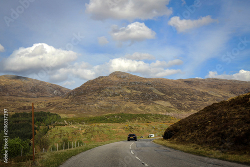 Scenic road view, Assynt area, North Scotland