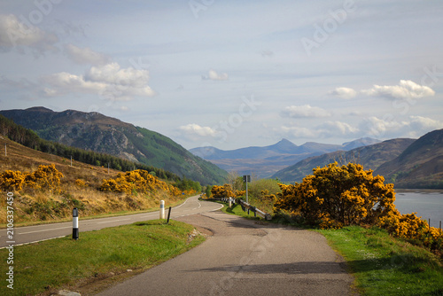 Scenic road view, Assynt area, North Scotland
