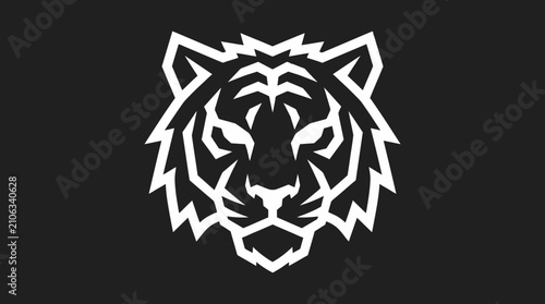 White tiger head mascot logo on dark background.