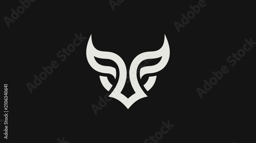 Abstract bird of prey wings and head logo.