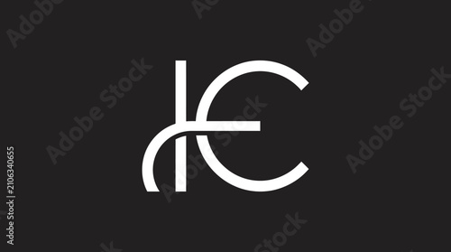 Abstract linear monogram with intersecting curved lines.