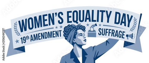Woman Holding Banner Celebrating Voting Rights and Equality