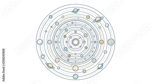 Bild auf Leinwand Intricate Circular Mandala Design with Symbols and Patterns.