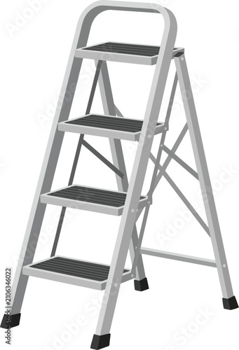 Stepladder stands ready to help workers reach high places for maintenance.