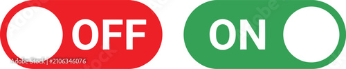 фотографія Red off and green on toggle switch buttons for user interface design