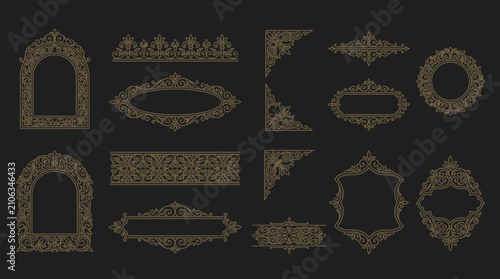 Ornate Vintage Decorative Frames, Borders, and Corners - Vector Elements