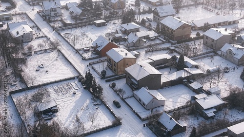 Foto Snow patterns indicate roof efficiency