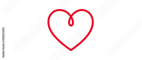 Obraz na płótnie Simple Red Heart Icon on White Background