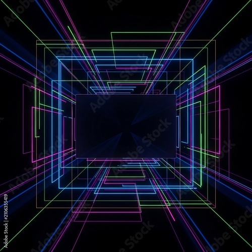 Neon Grid Nebula: A Luminescent Voyage