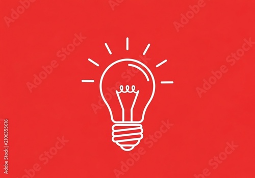 Crimson Spark: A Minimalist Idea's Glow