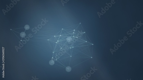 Obraz na płótnie Abstract network of points and lines on a blue background