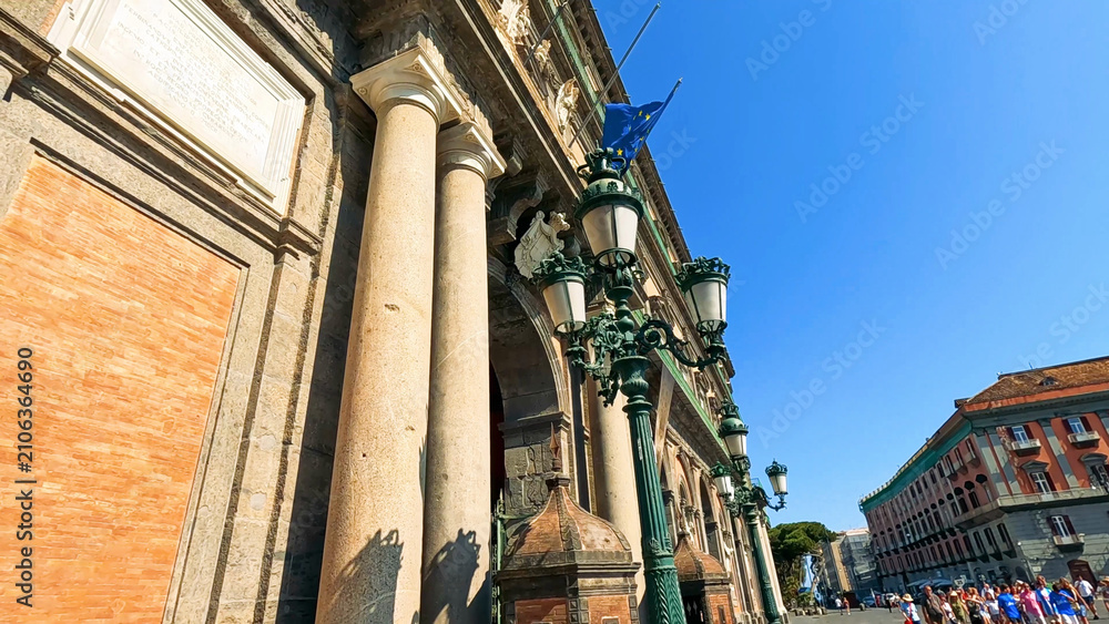Fototapeta premium Historic Architecture and Ornate Street Lamps in Naples Italy
