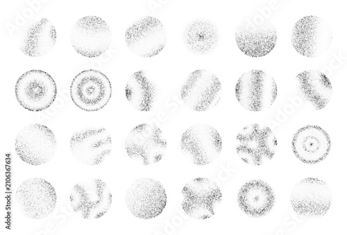 Foto Set of abstract halftone dotted circles