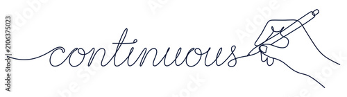 Fotografía Hand writing continuous with a pen in one line