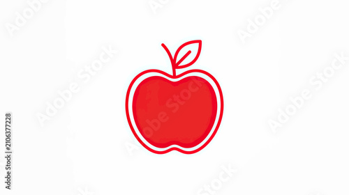 Red Apple Silhouette with Earth Texture Inside
