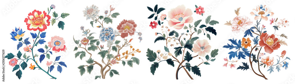 Obraz premium Vintage floral botanical illustration art
