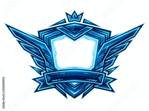 Fotografie Blue Winged Emblem Logo.