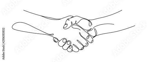 Continuous Line Drawing of Handshake Gesture