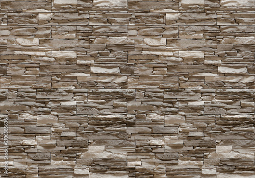 Foto Seamless Weathered Grey Ledger Stone Wall Texture