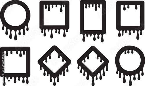 Fotografie Halloween themed dripping frames feature circles, squares, a diamond and a recta