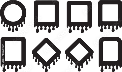 Obraz na plátne Halloween themed dripping frames feature circles, squares, a diamond and a recta
