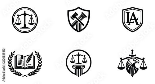 фотографія First second and third place medals black vector illustration on white