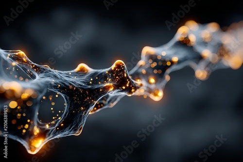 Abstract golden light streams flow dynamically across a dark background, symbolizing energy and digital motion.
