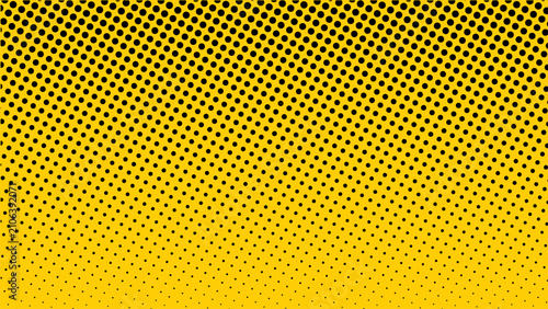 Foto Abstract Halftone Yellow Black Dot Pattern