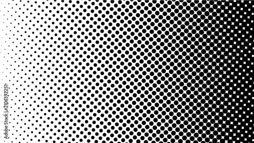 Tableau sur toile Black to white halftone dot gradient pattern
