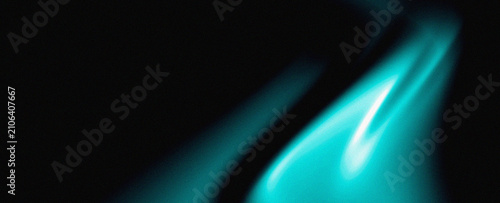 Teal Cyan Neon Light Wave Diagonal Gradient Background with Grain