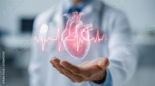 Medical professional with anatomical heart